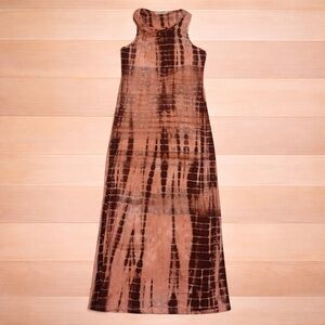 Heart & Hips Brown Tie-Dye Maxi Dress